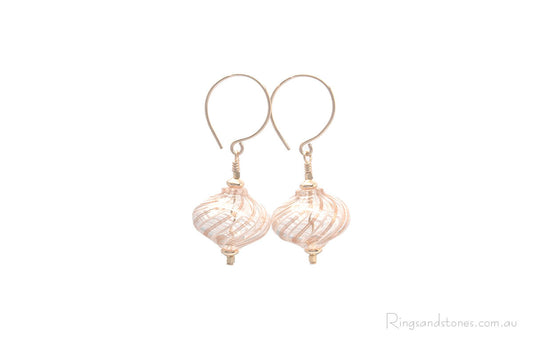 Venetian Glass Gold Swirl Earrings