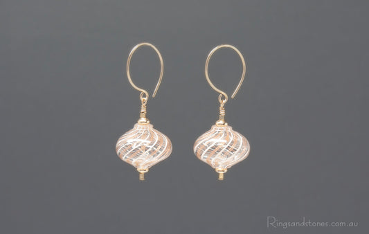 Gold Murano glass beaded earrings