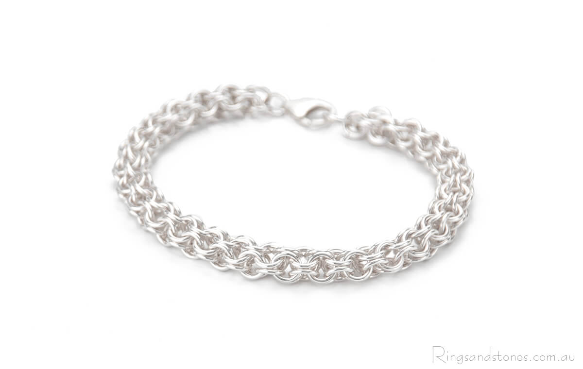 Sterling silver thick chain bracelet