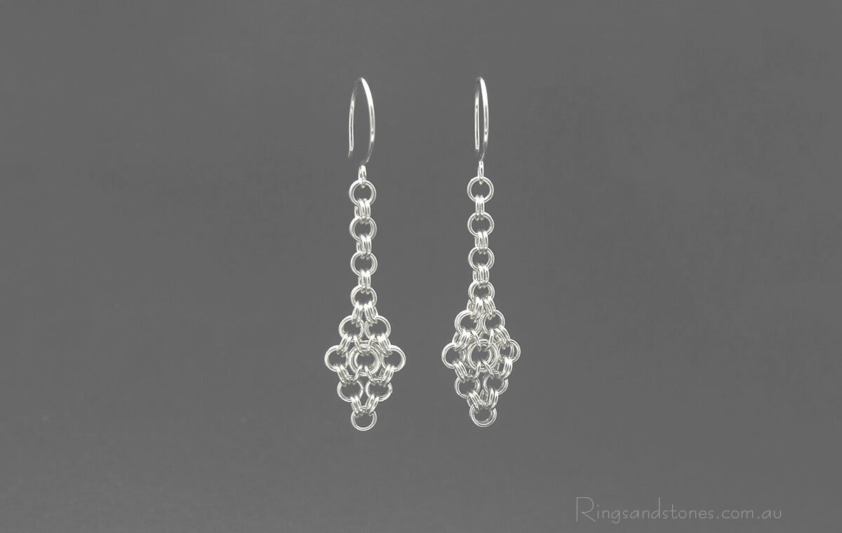 Silver chain earrings