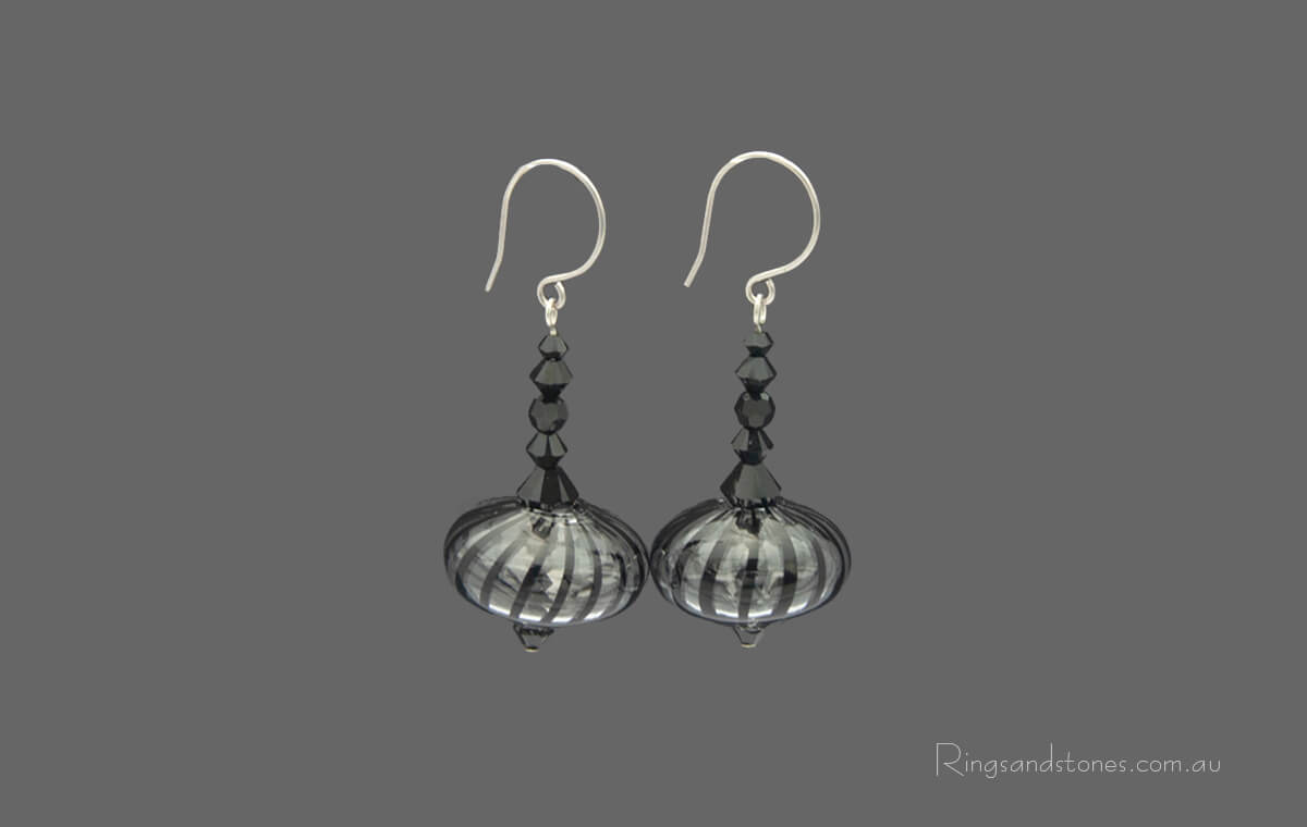 Sterling silver Murano glass earrings