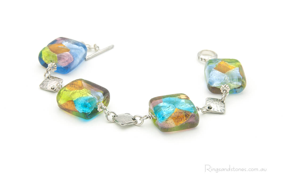 Murano glass sterling silver bracelet