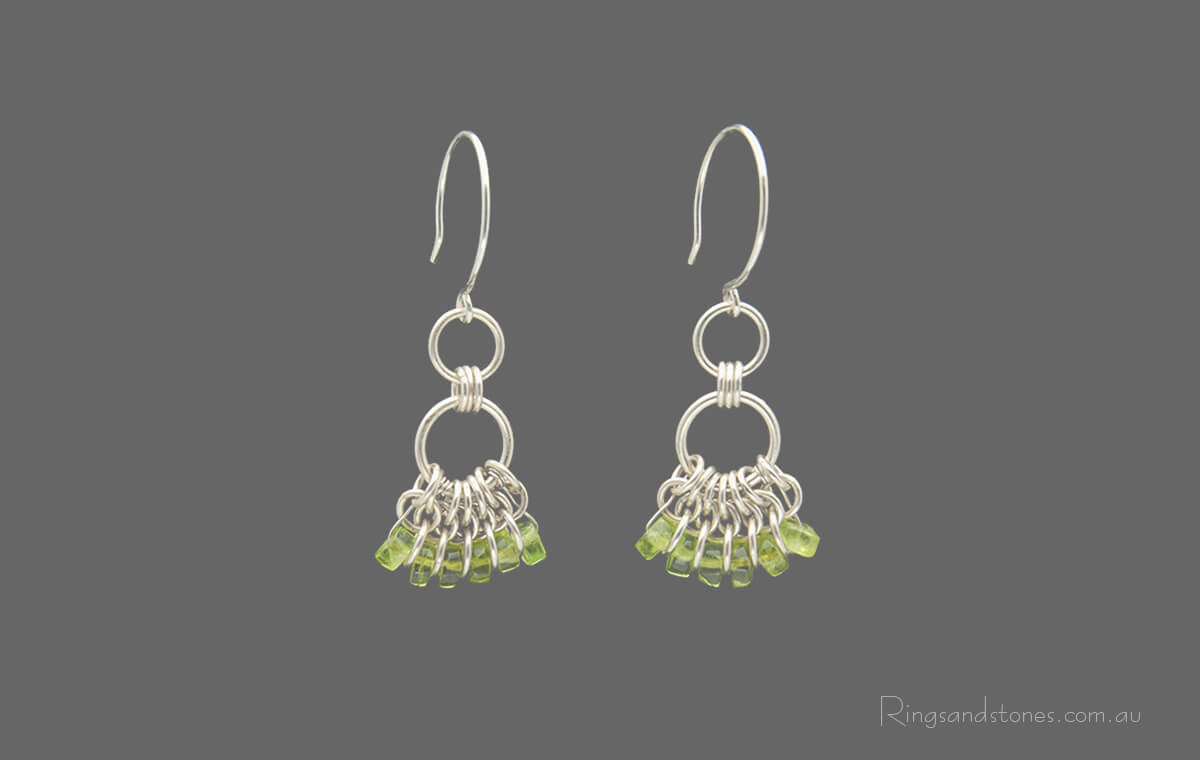 Sterling silver peridot earrings