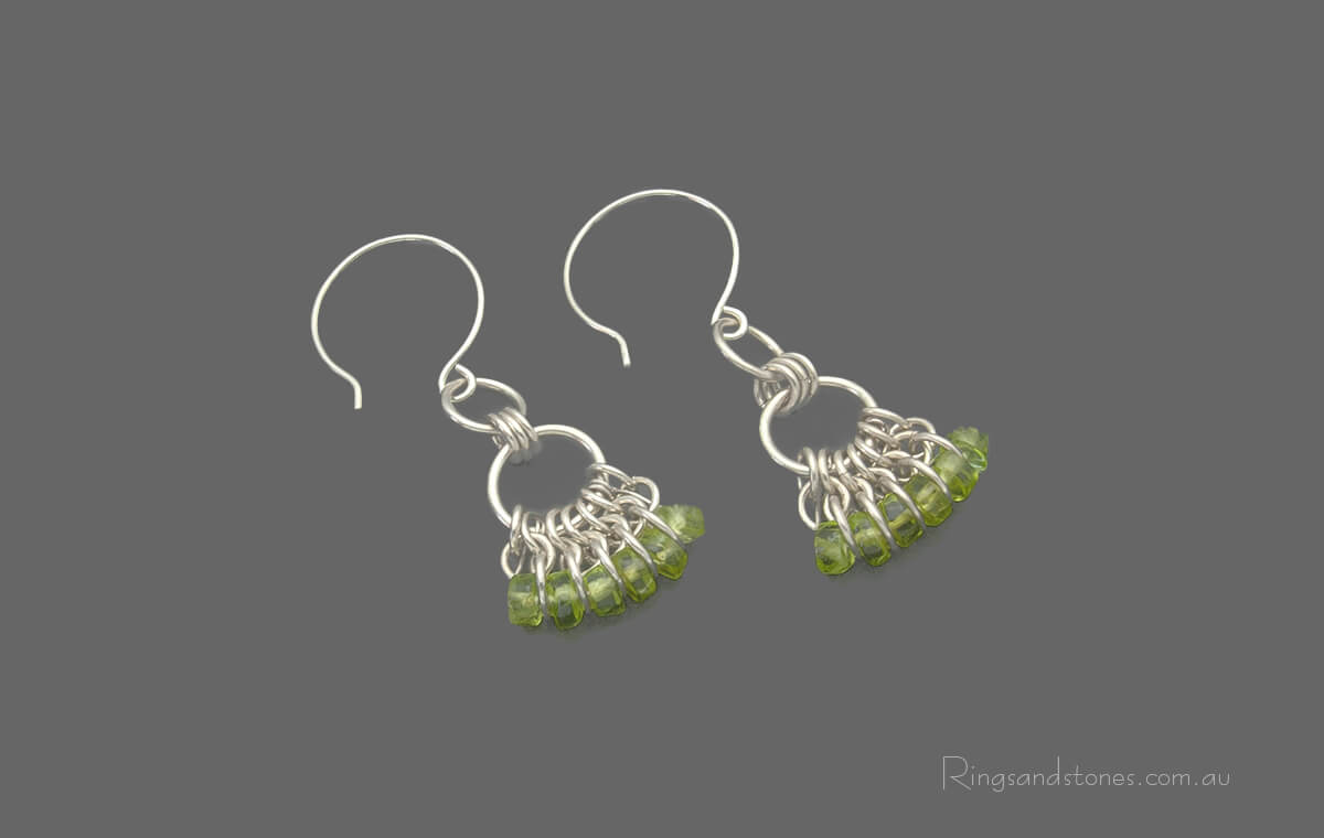 Peridot silver earrings