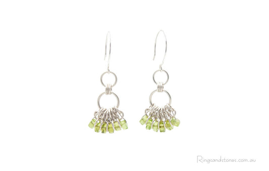 Peridot gemstone sterling silver earrings