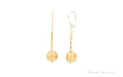 Murano glass golden ball earrings