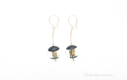 Gold ball Murano glass earrings