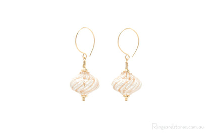 Gold beaded drop earrings