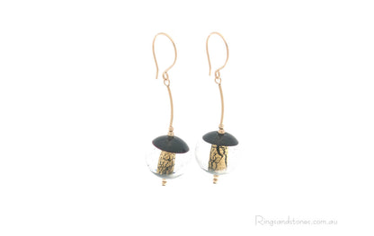 Murano glass gold earrings