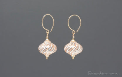 Gold Murano glass beaded earrings