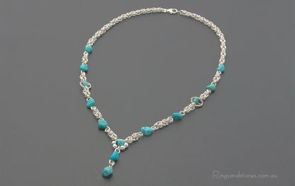 Original turquoise sterling silver necklace