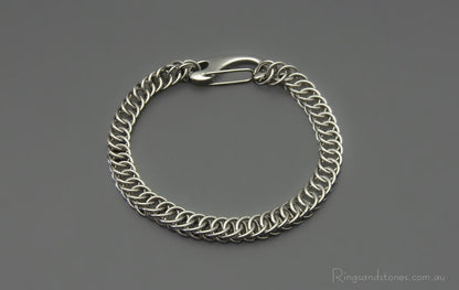Stainless steel handcrafted man's bracelet.