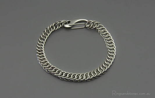 Stainless steel handcrafted man's bracelet.
