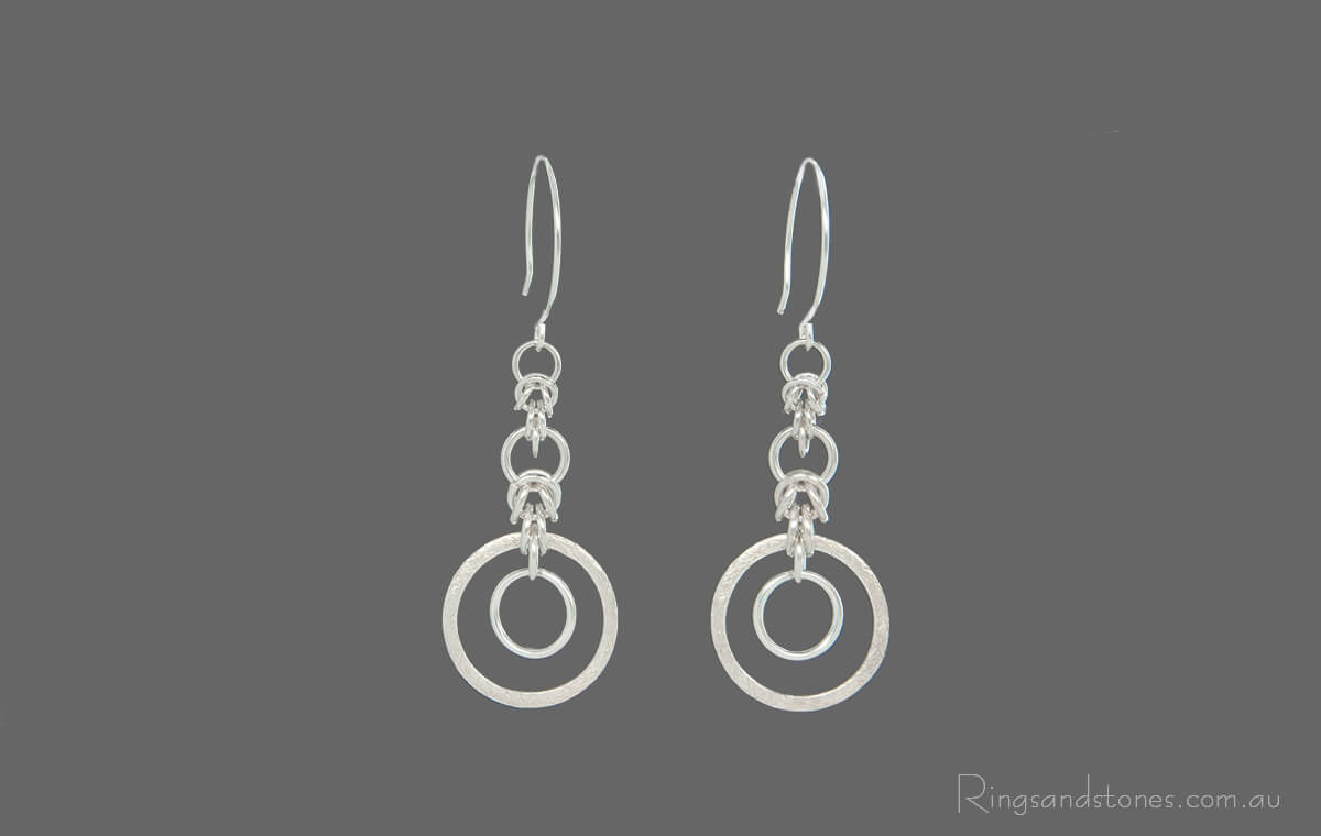 Long sterling silver earrings, original handcrafted earrings.