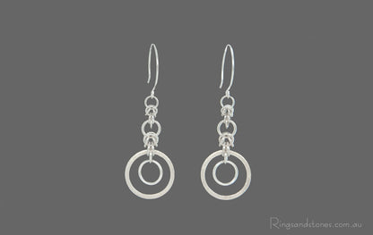 Long sterling silver earrings, original handcrafted earrings.