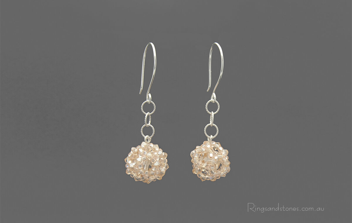 Swarovski crystal sterling silver beaded earrings