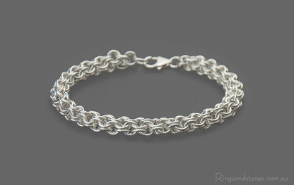 Sterling silver thick chain handcrafted bracelet