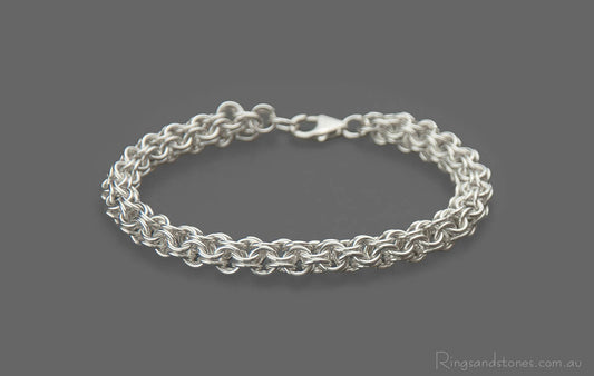 Sterling silver thick chain handcrafted bracelet