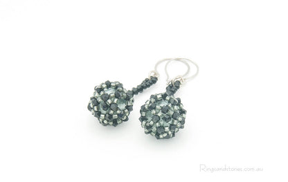 Sterling silver Murano glass ball earrings
