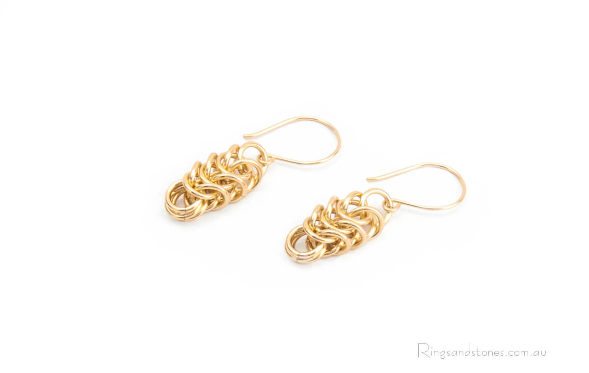Gold chain earrings small gold earrings
