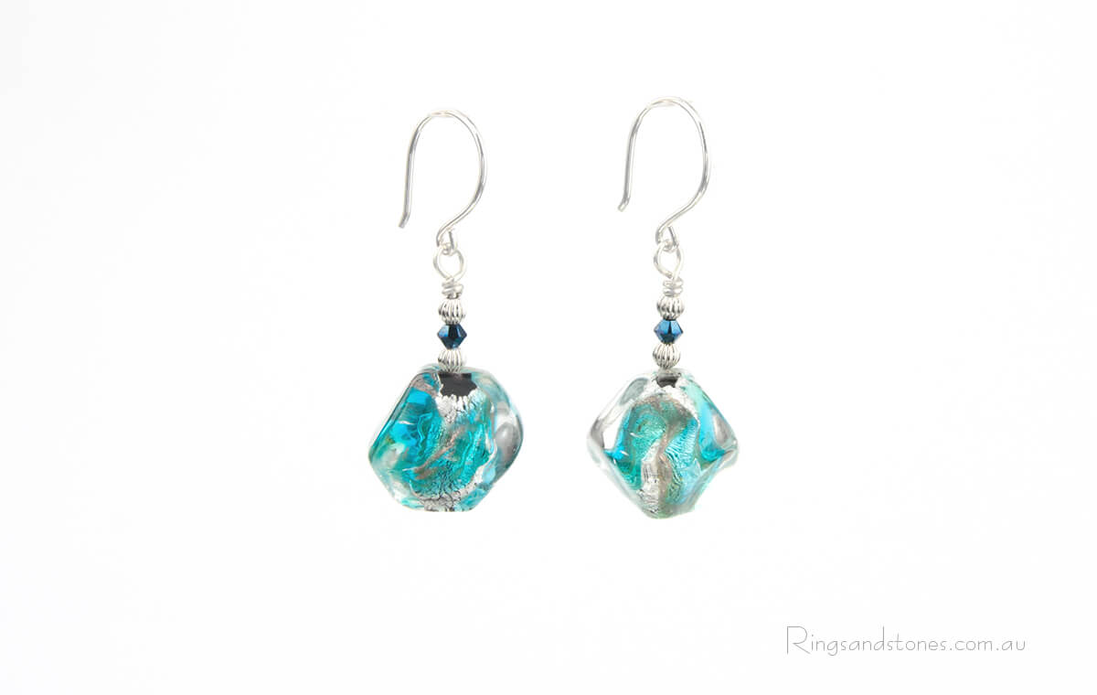Sterling silver Murano glass earrings