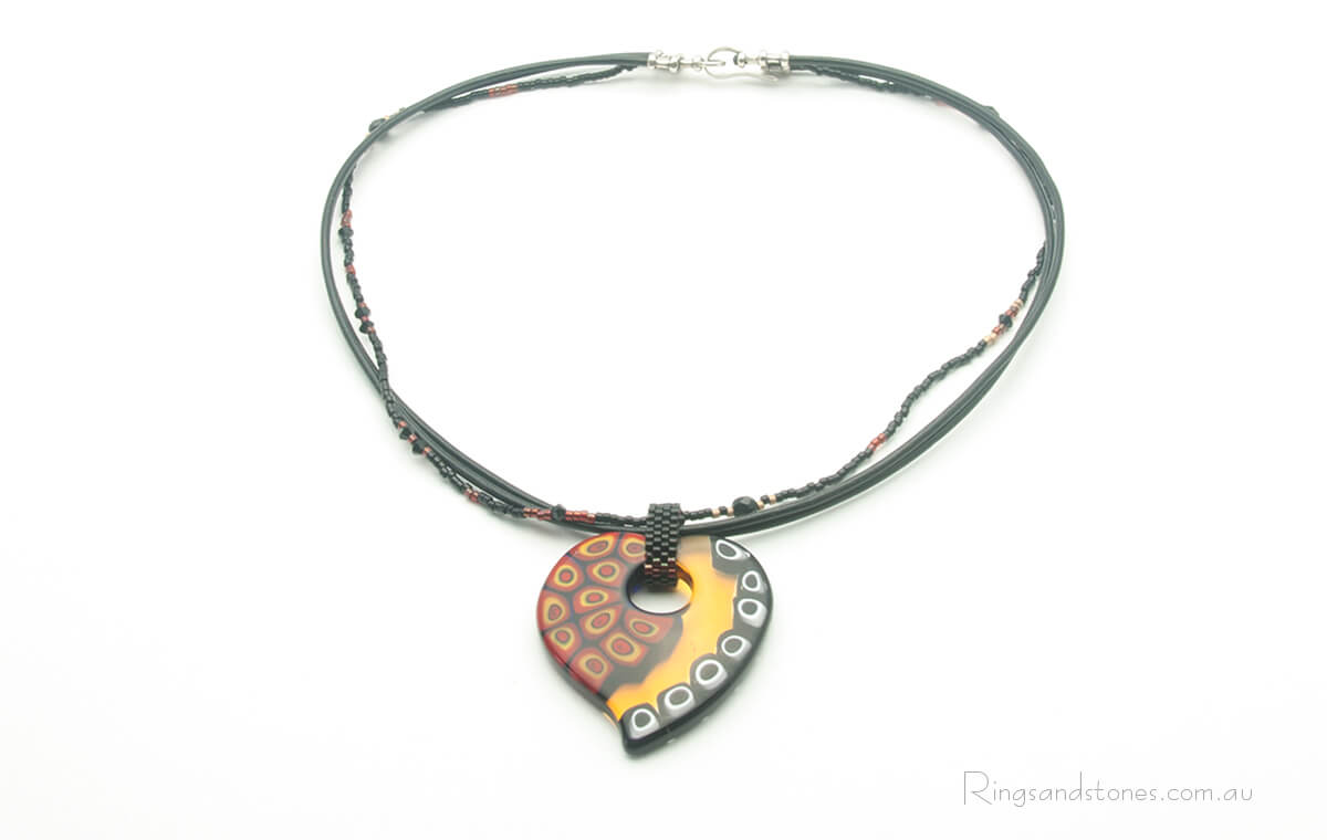 Murano glass heart pendant necklace