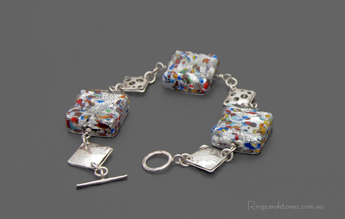 Murano glass sterling silver bracelet
