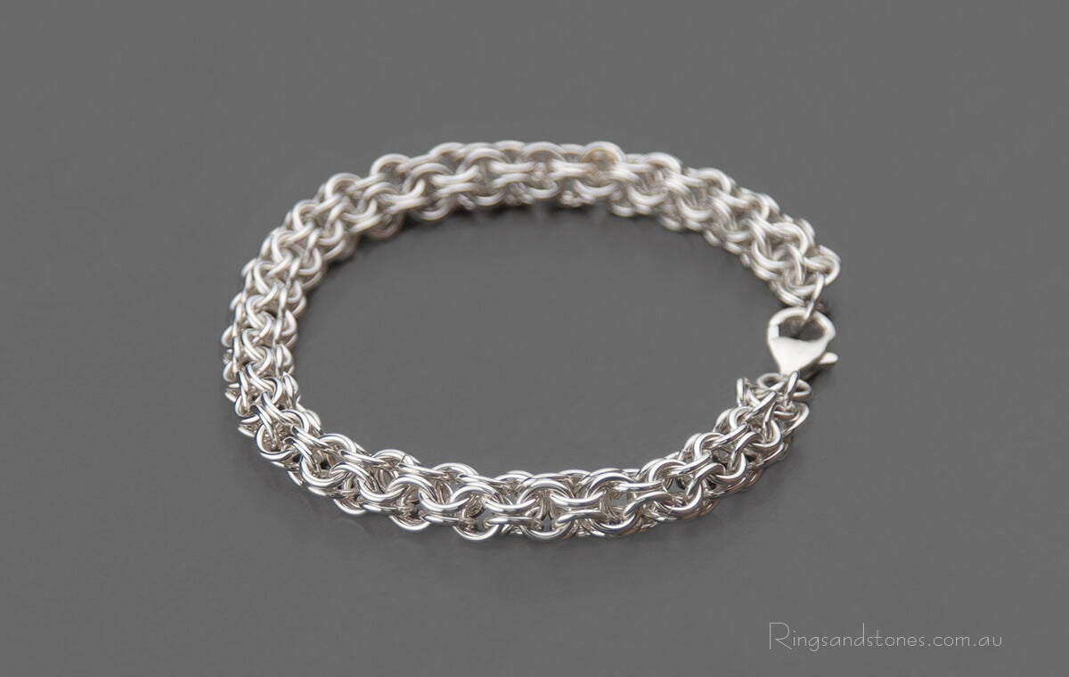 Mans sterling silver thick chain bracelet