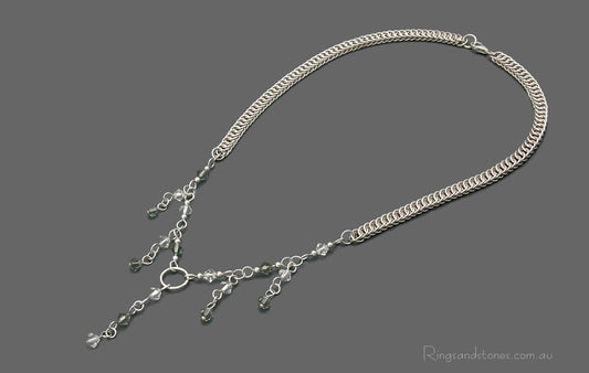 Sterling silver necklace with Swarovski crystals
