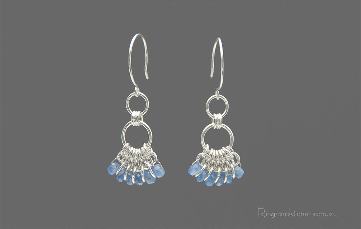 Sterling silver sapphire earrings