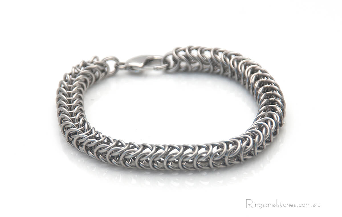 Man's wrist chain handcrafted box chain bracelet